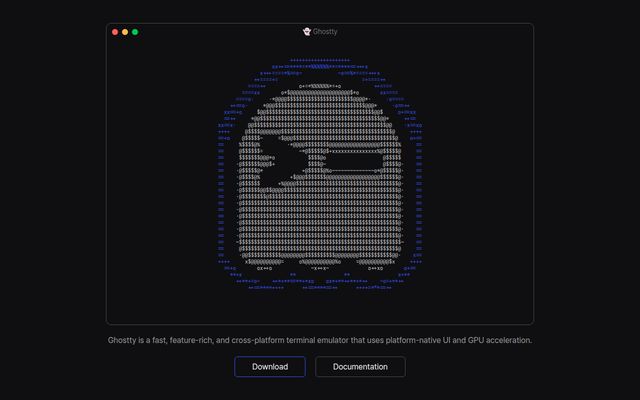 Ghostty website screenshot