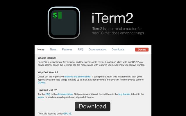 iTerm2 website screenshot